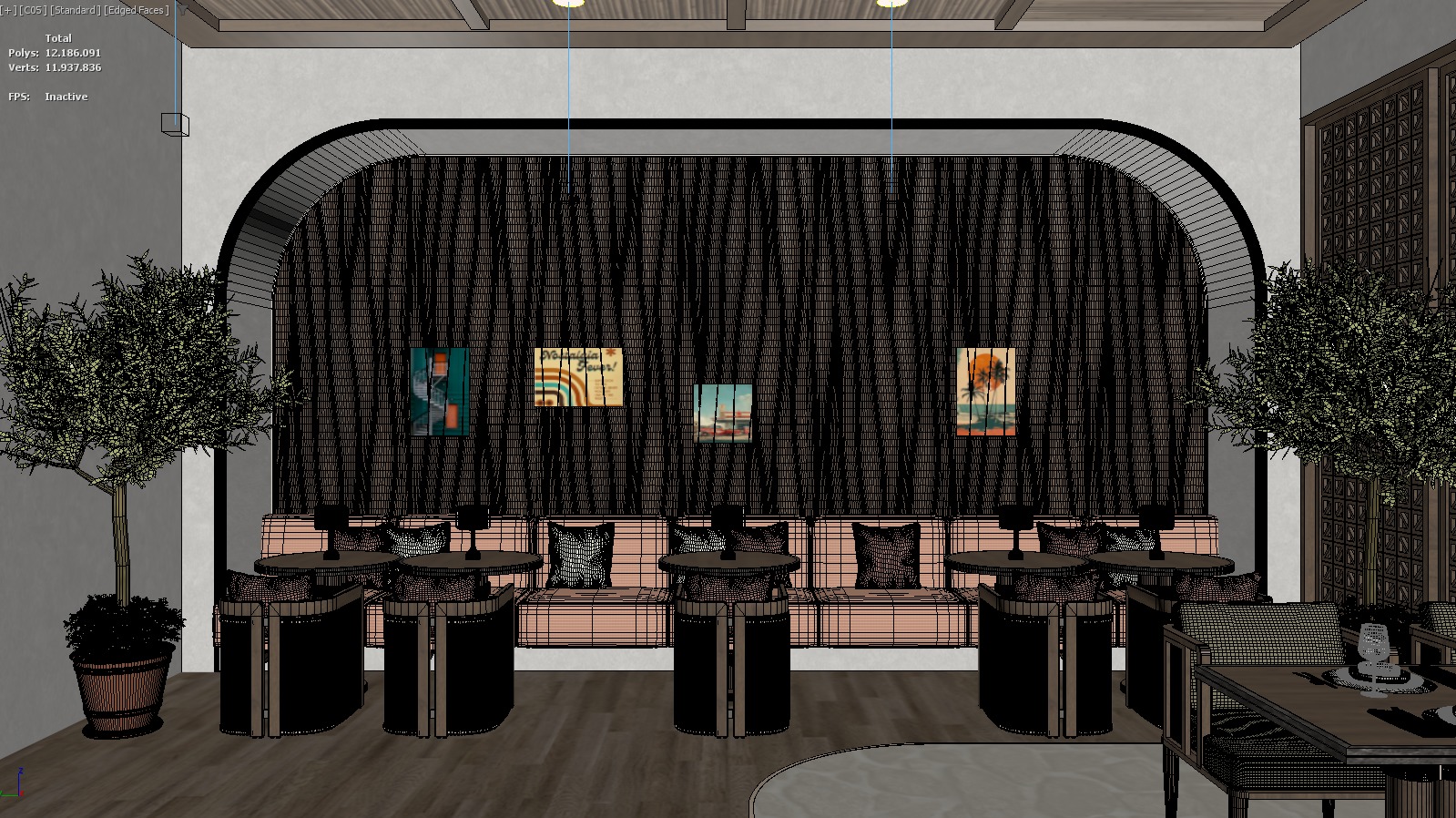 Bar Restaurant 3D model_13
