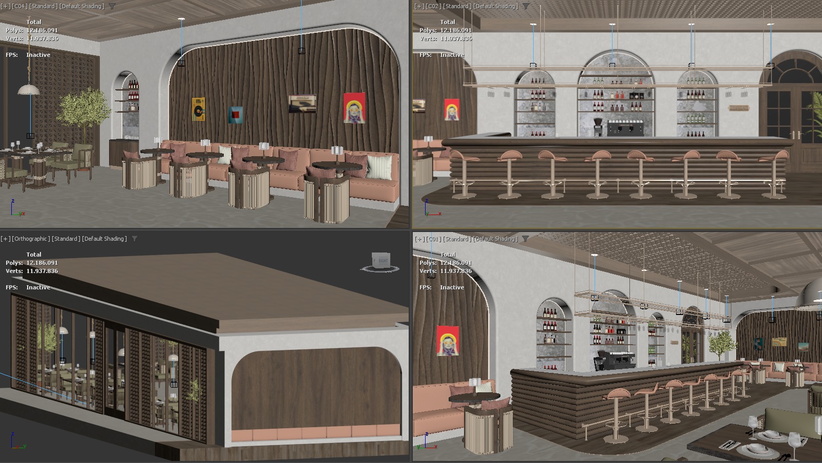 Bar Restaurant 3D model_19