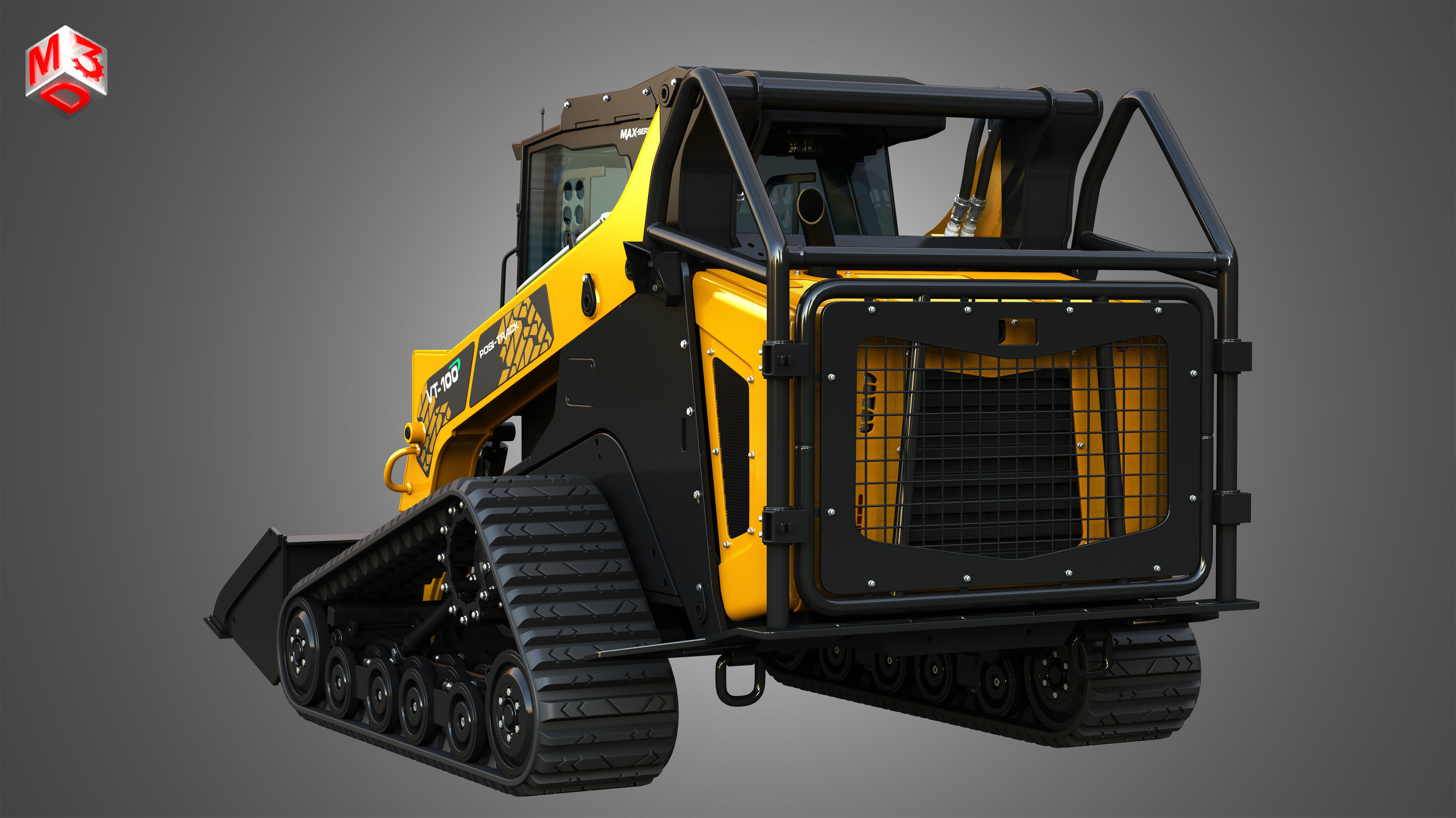 VT-100 Compact Track Loader with Forestry Package - Bucket 3D model_13