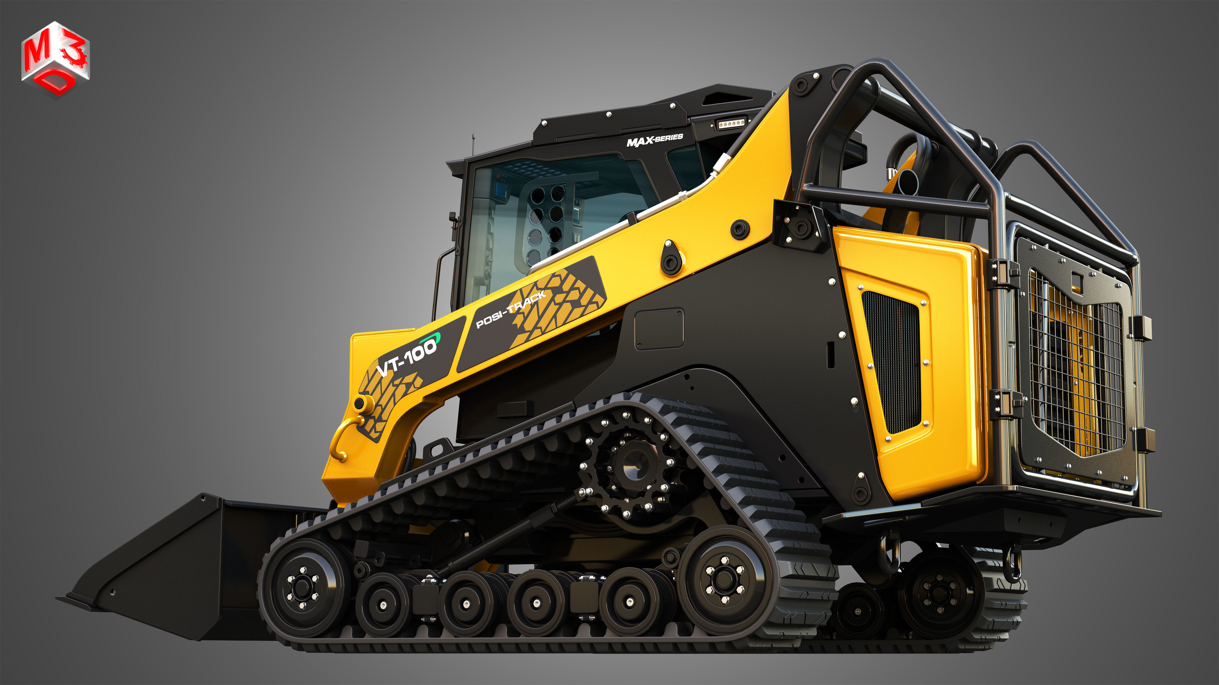 VT-100 Compact Track Loader with Forestry Package - Bucket 3D model_9