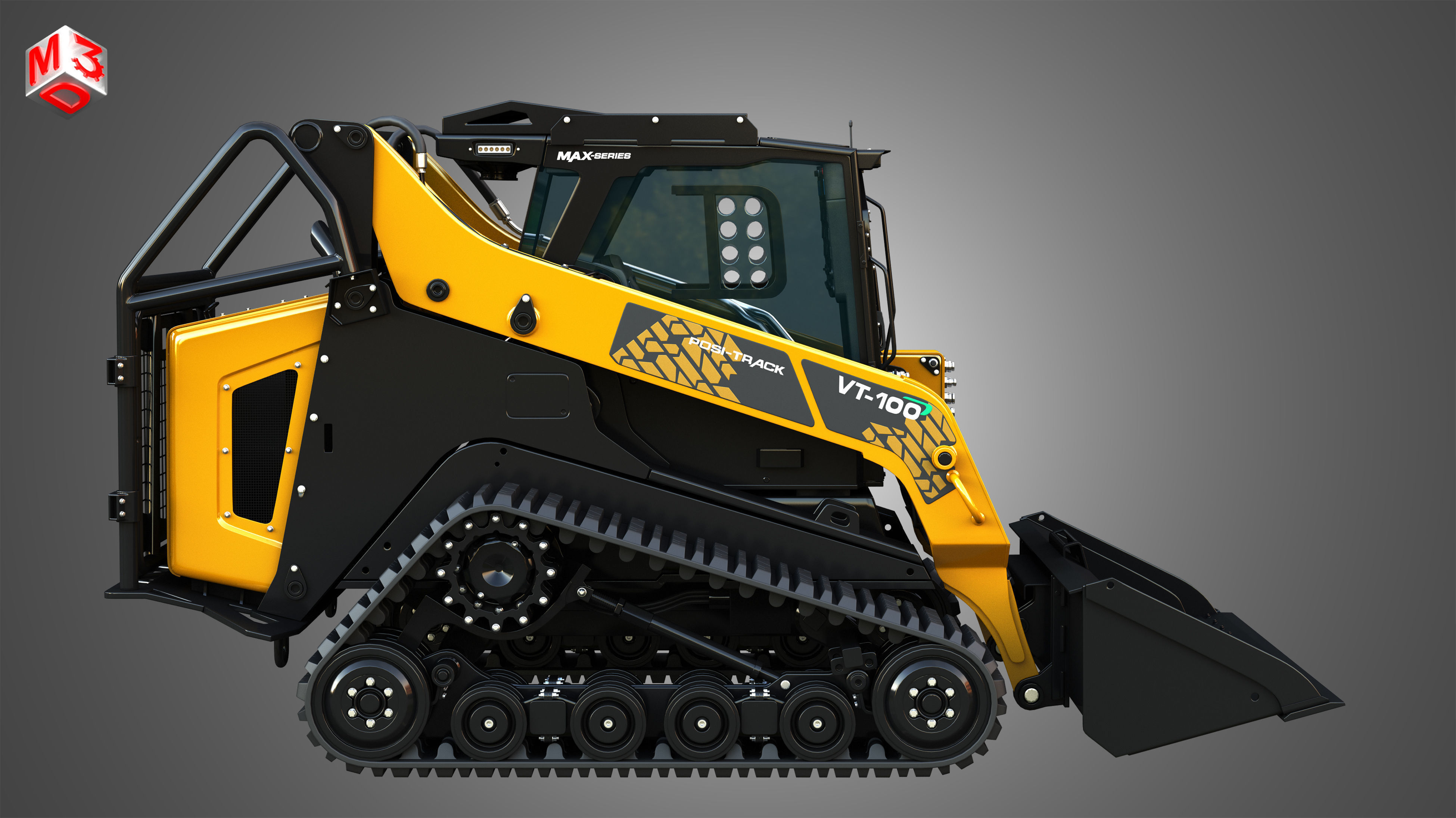 VT-100 Compact Track Loader with Forestry Package - Bucket 3D model_5