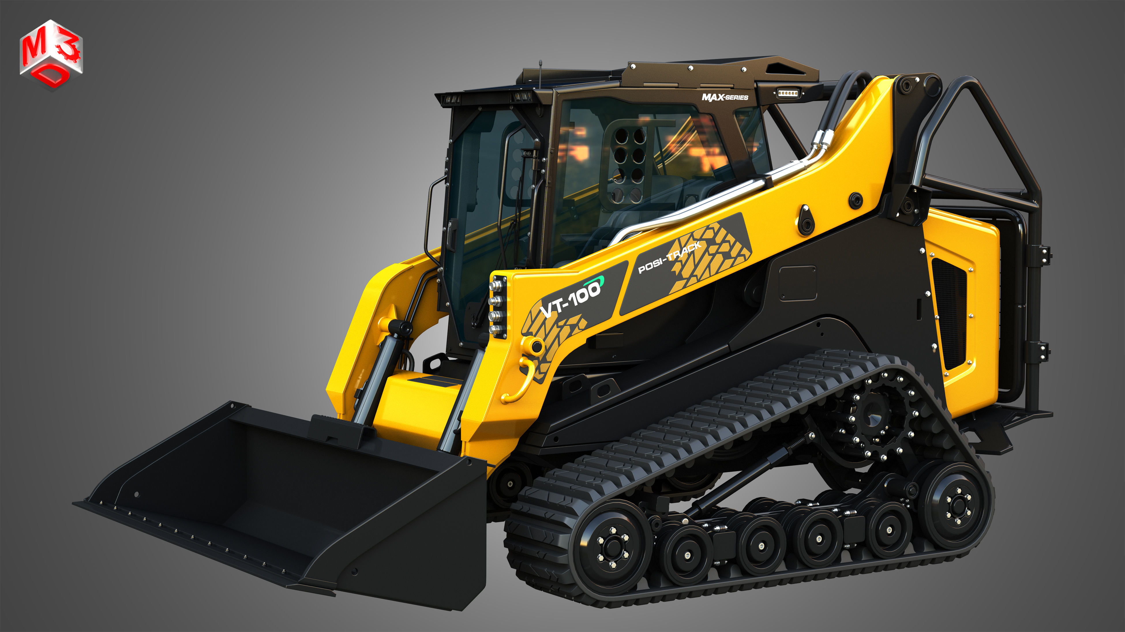 VT-100 Compact Track Loader with Forestry Package - Bucket 3D model_14