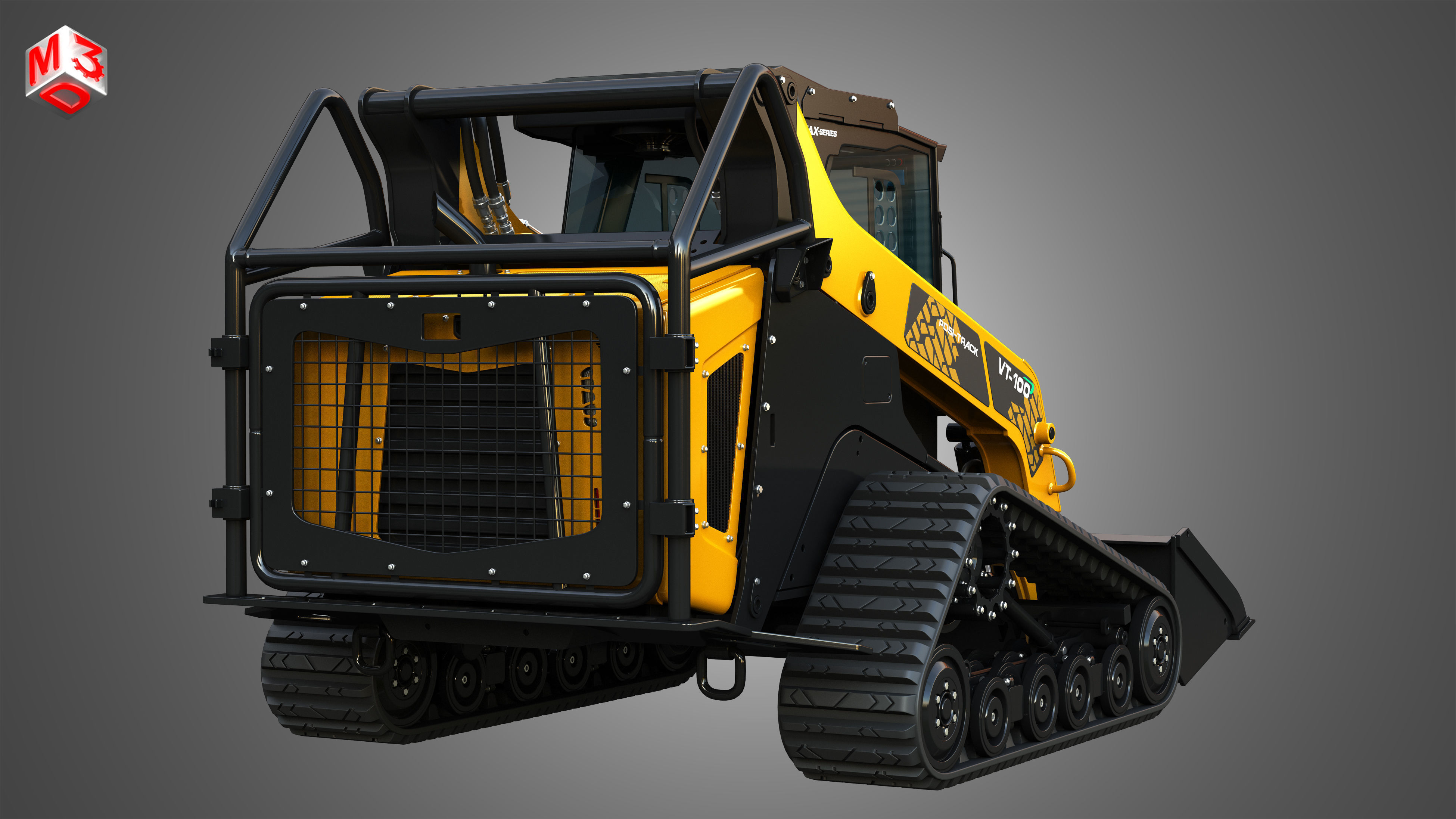 VT-100 Compact Track Loader with Forestry Package - Bucket 3D model_11