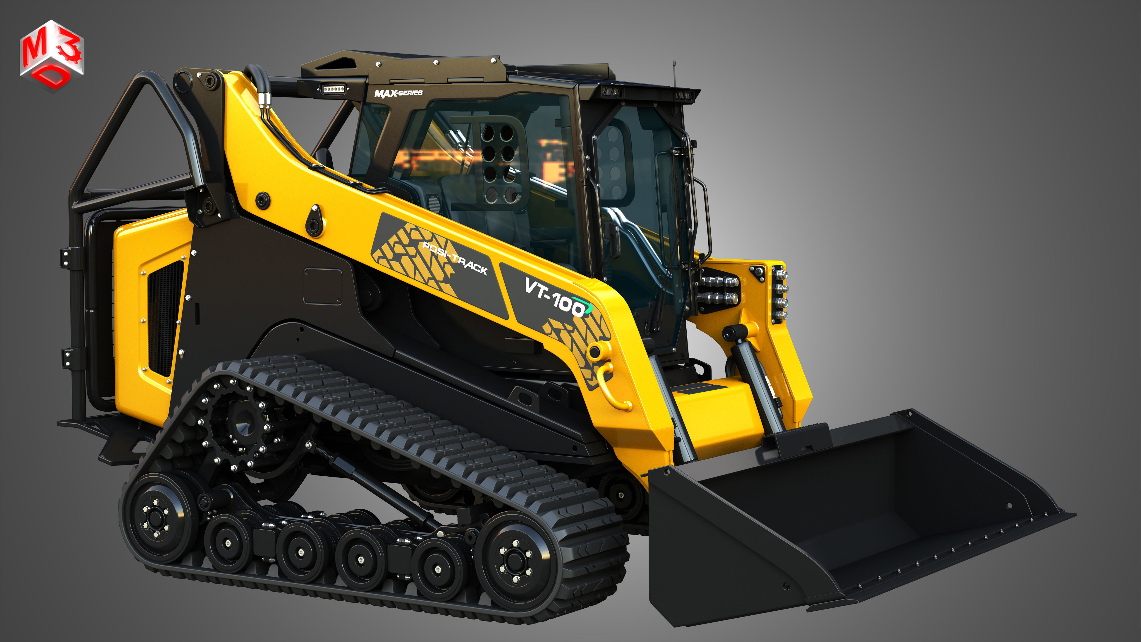 VT-100 Compact Track Loader with Forestry Package - Bucket 3D model_16