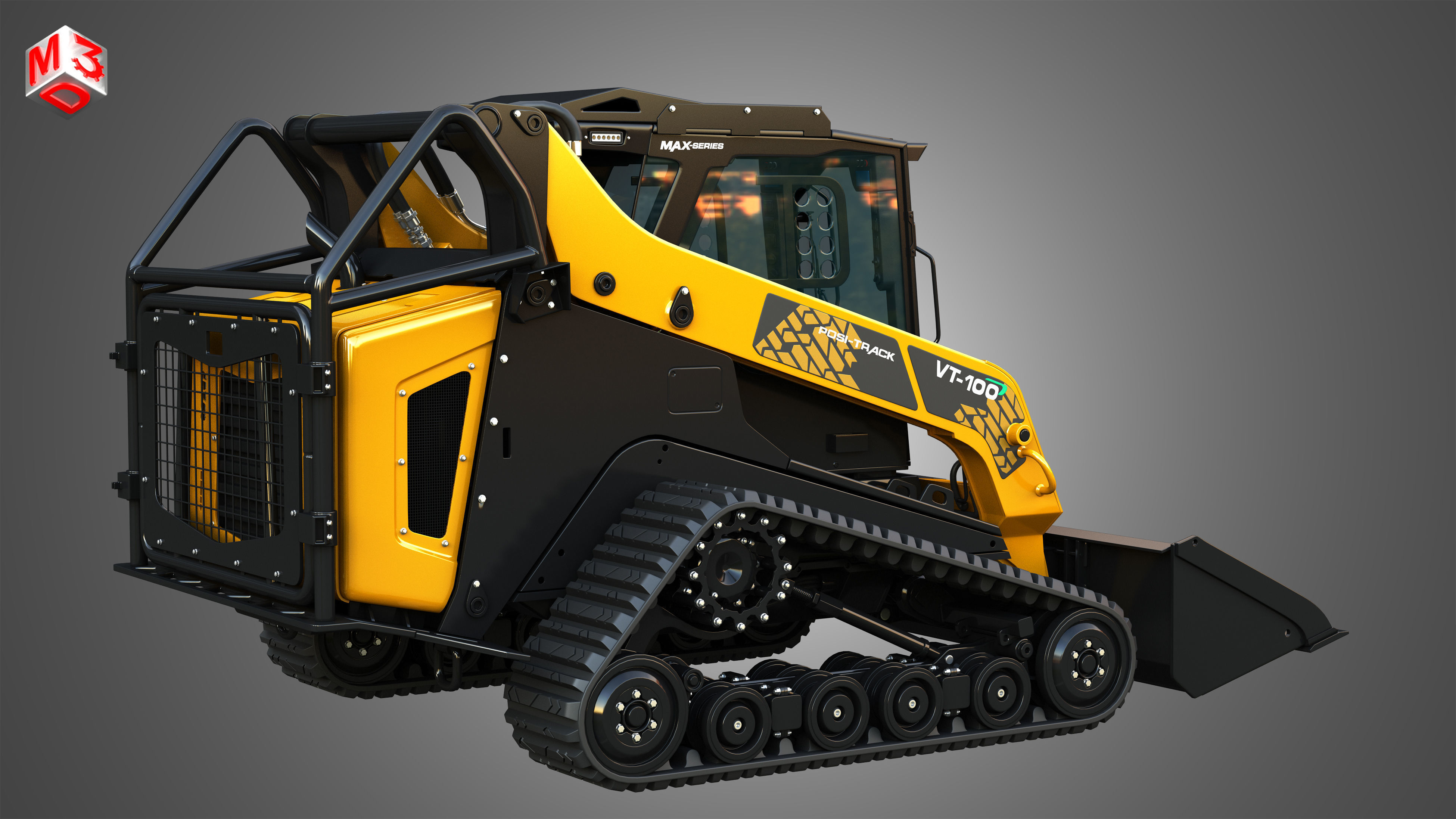 VT-100 Compact Track Loader with Forestry Package - Bucket 3D model_15