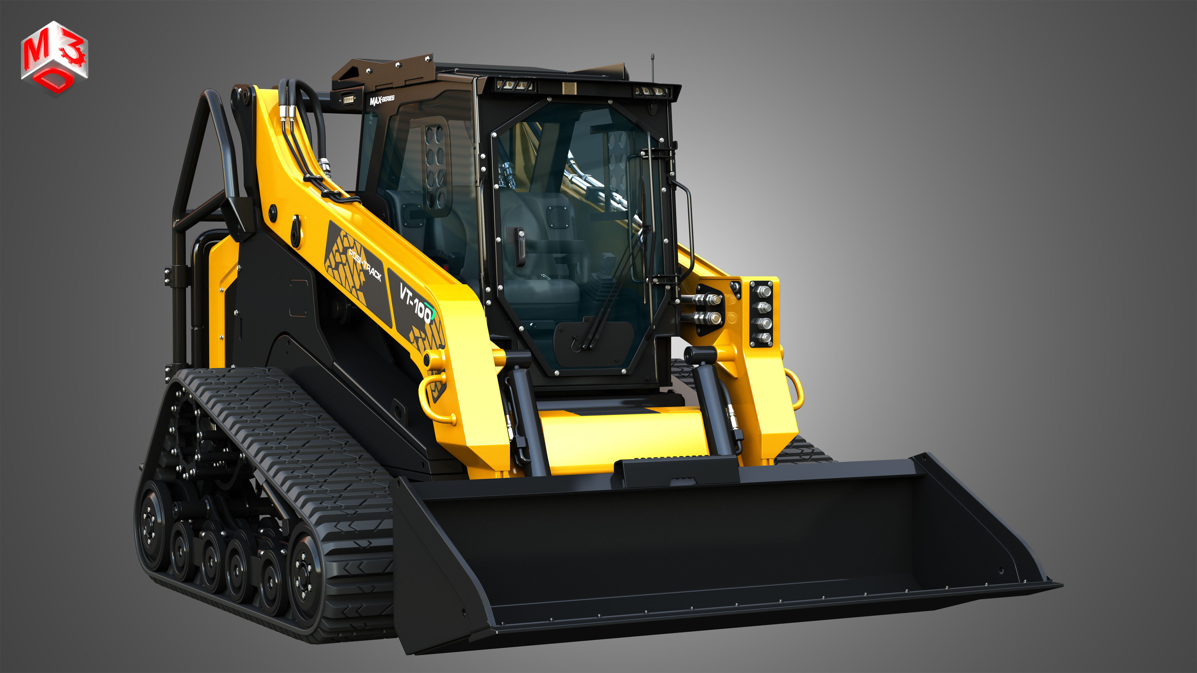 VT-100 Compact Track Loader with Forestry Package - Bucket 3D model_12
