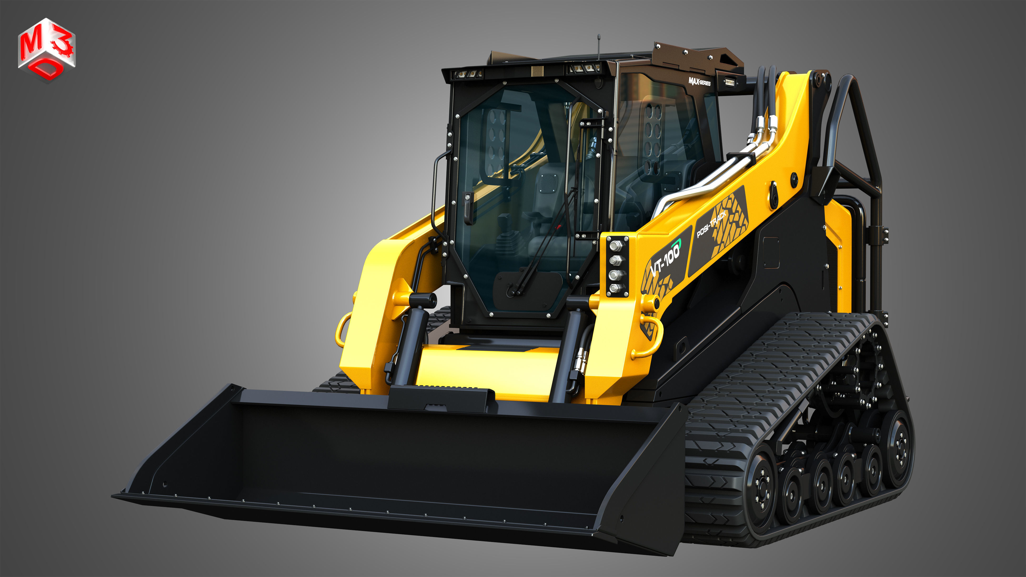 VT-100 Compact Track Loader with Forestry Package - Bucket 3D model_10