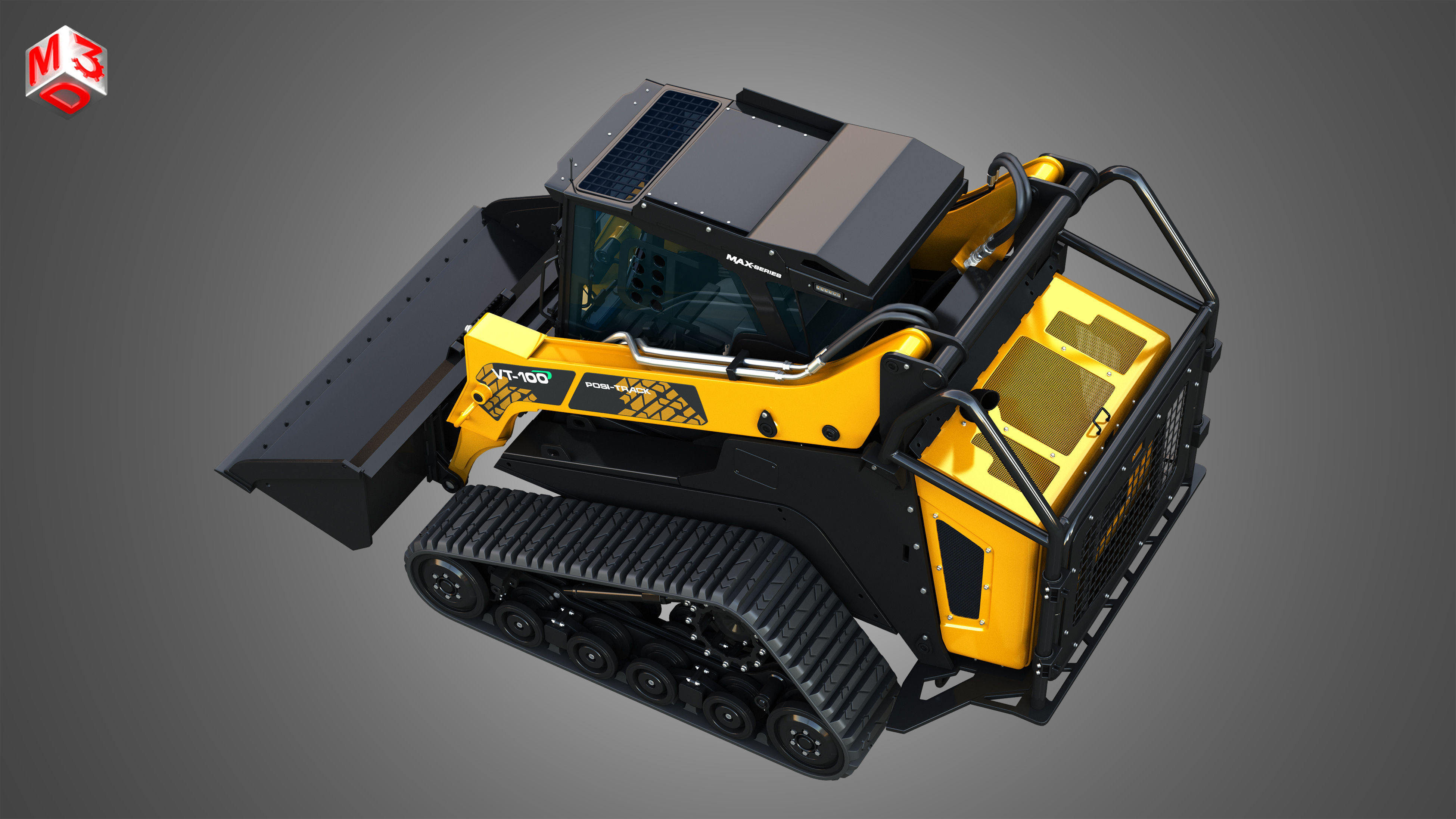 VT-100 Compact Track Loader with Forestry Package - Bucket 3D model_21
