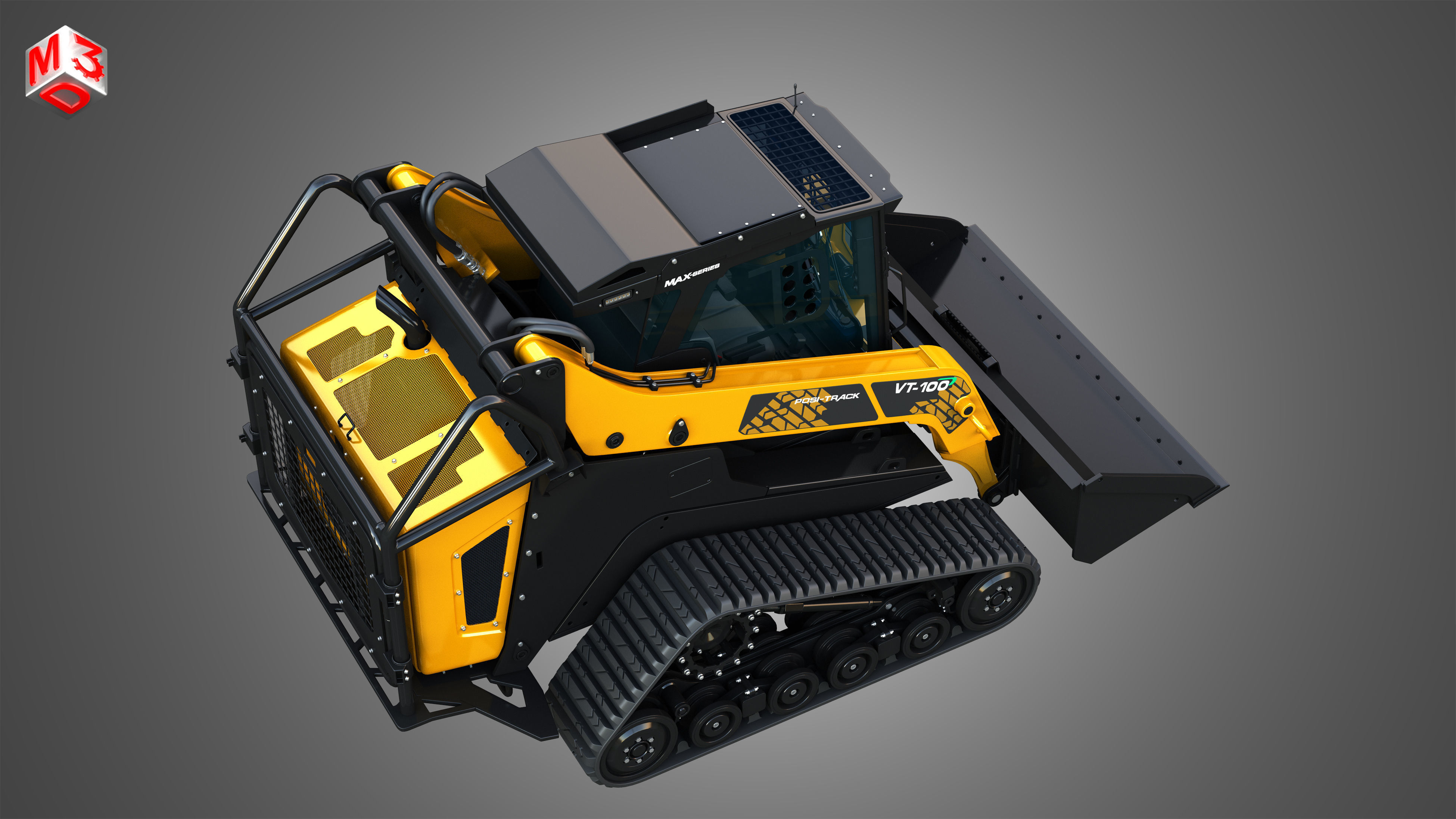 VT-100 Compact Track Loader with Forestry Package - Bucket 3D model_19