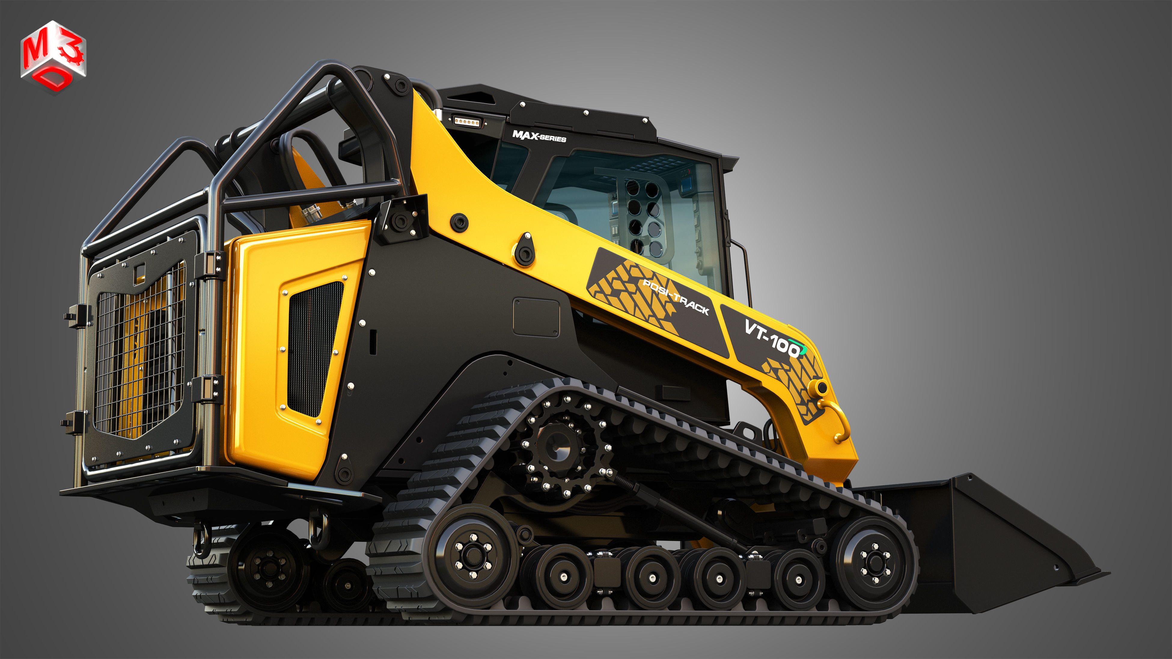 VT-100 Compact Track Loader with Forestry Package - Bucket 3D model_7