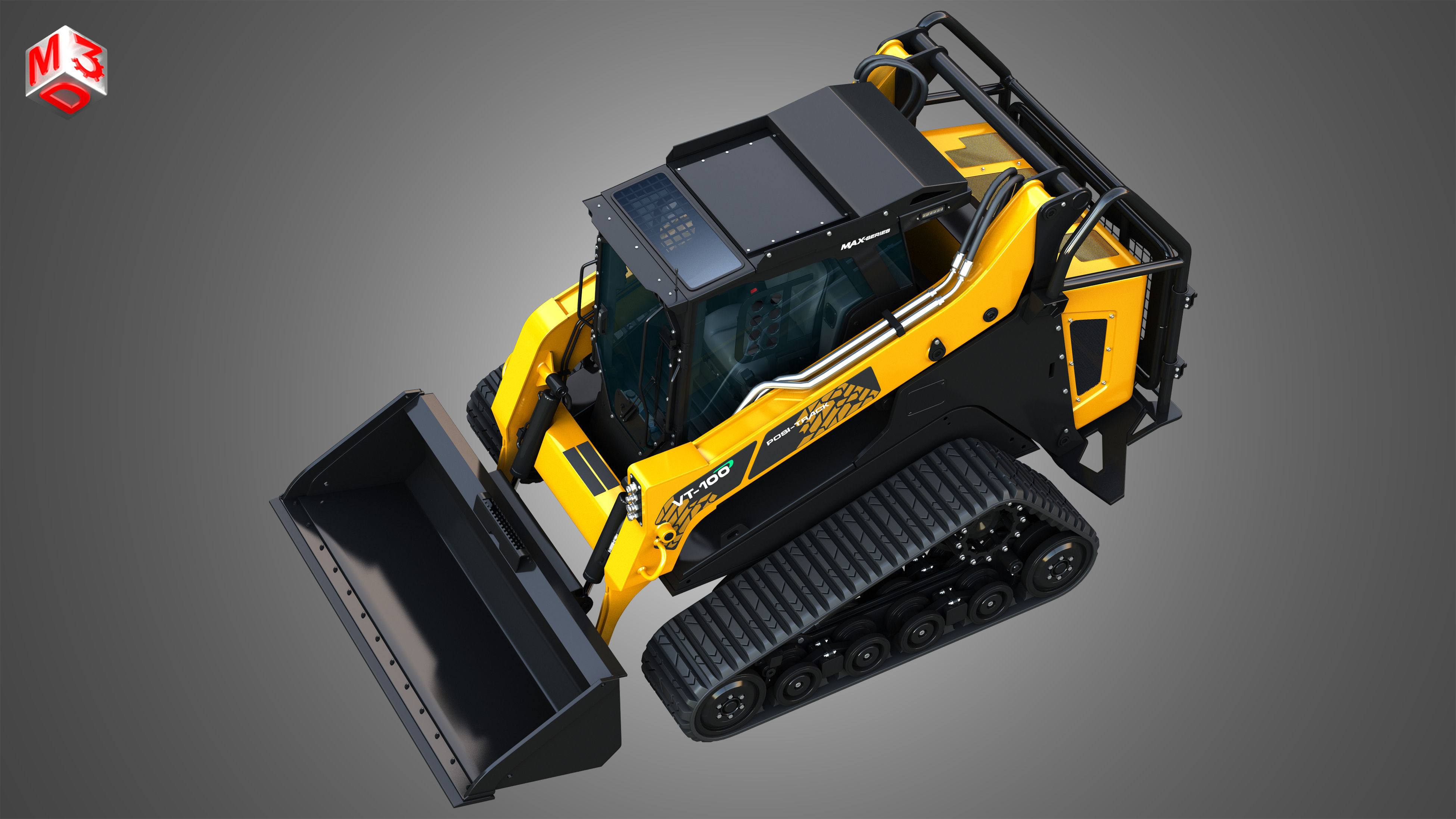VT-100 Compact Track Loader with Forestry Package - Bucket 3D model_18
