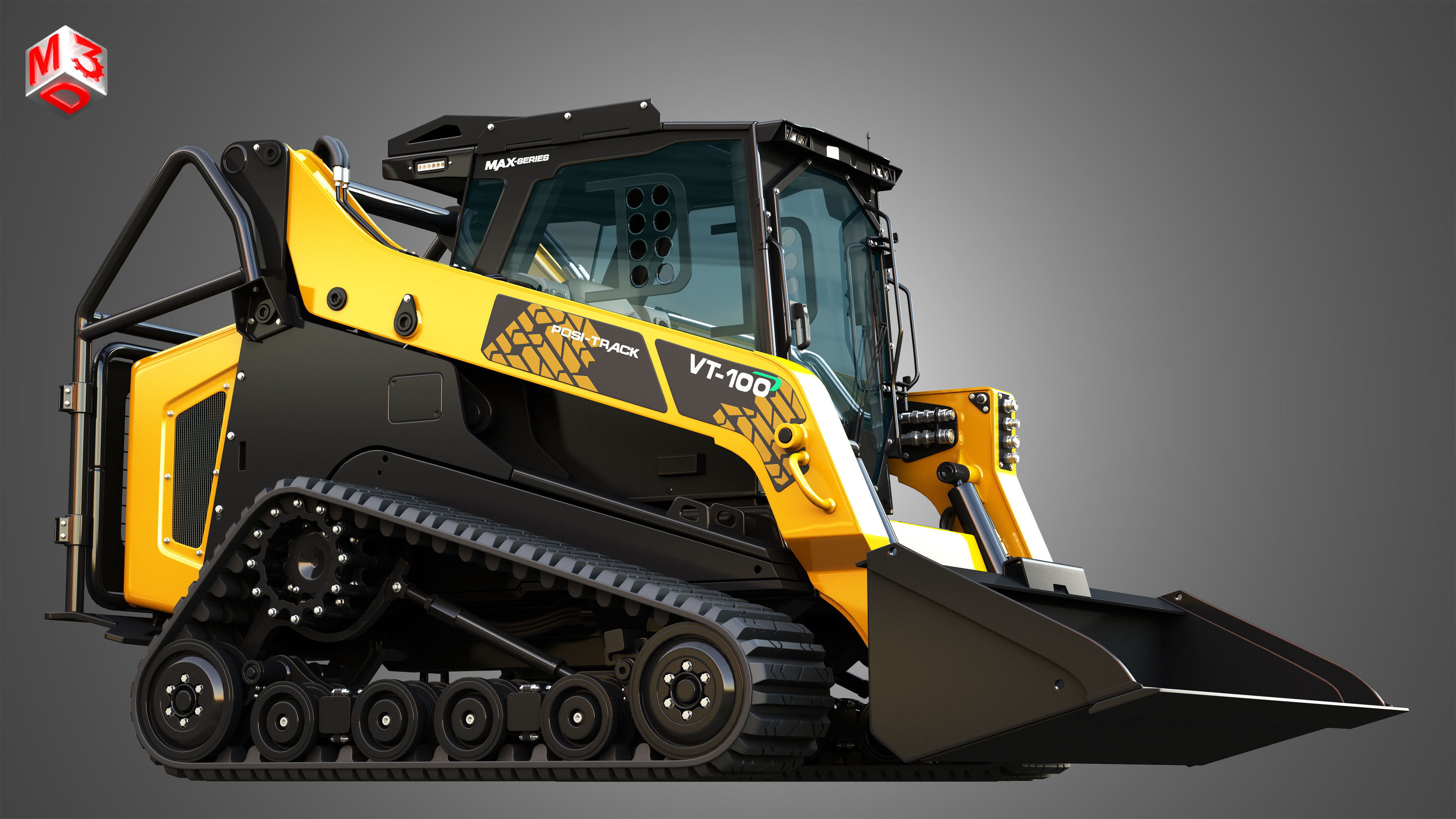 VT-100 Compact Track Loader with Forestry Package - Bucket 3D model_8