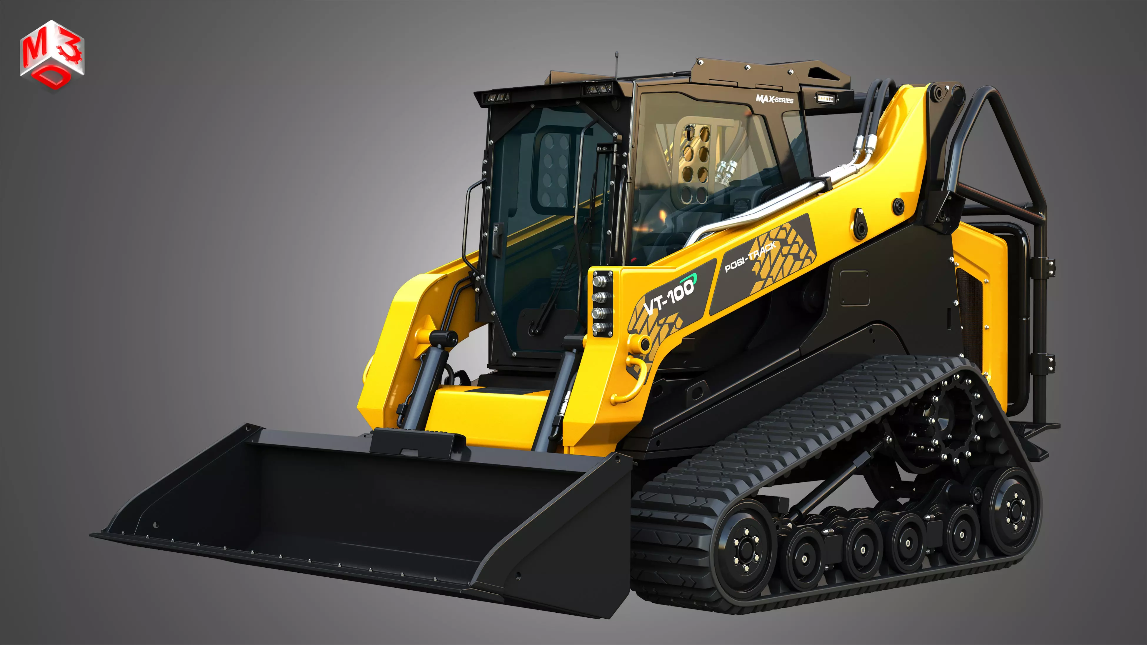 VT-100 Compact Track Loader with Forestry Package - Bucket 3D model_0