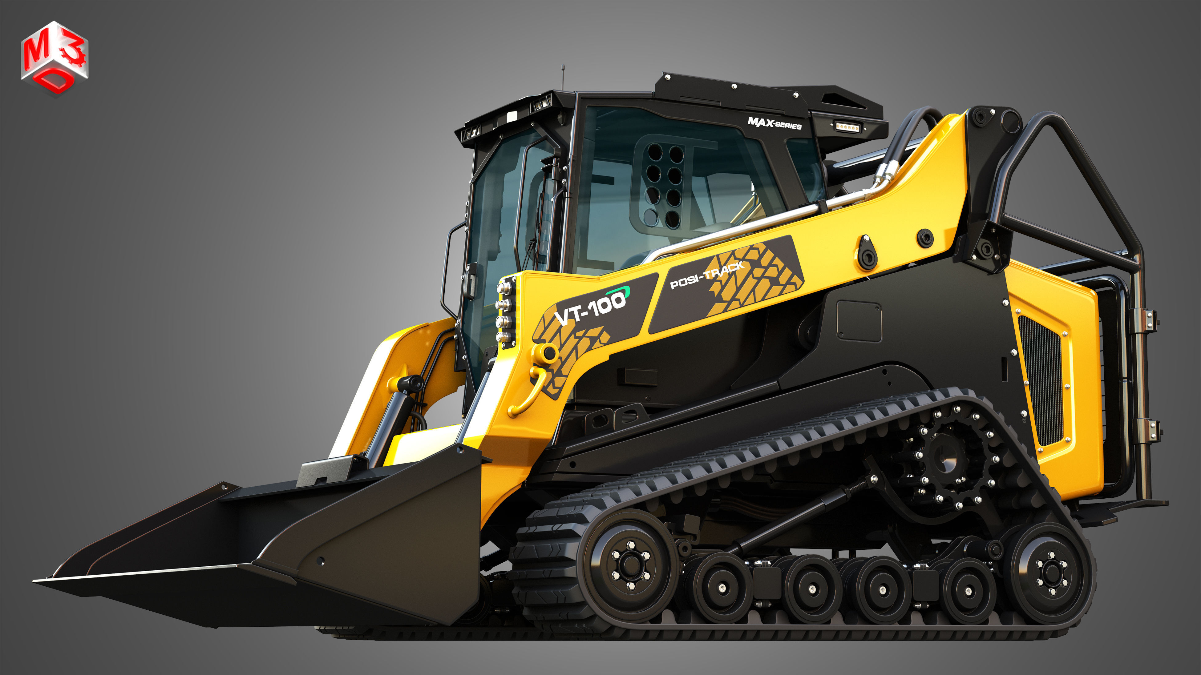 VT-100 Compact Track Loader with Forestry Package - Bucket 3D model_6