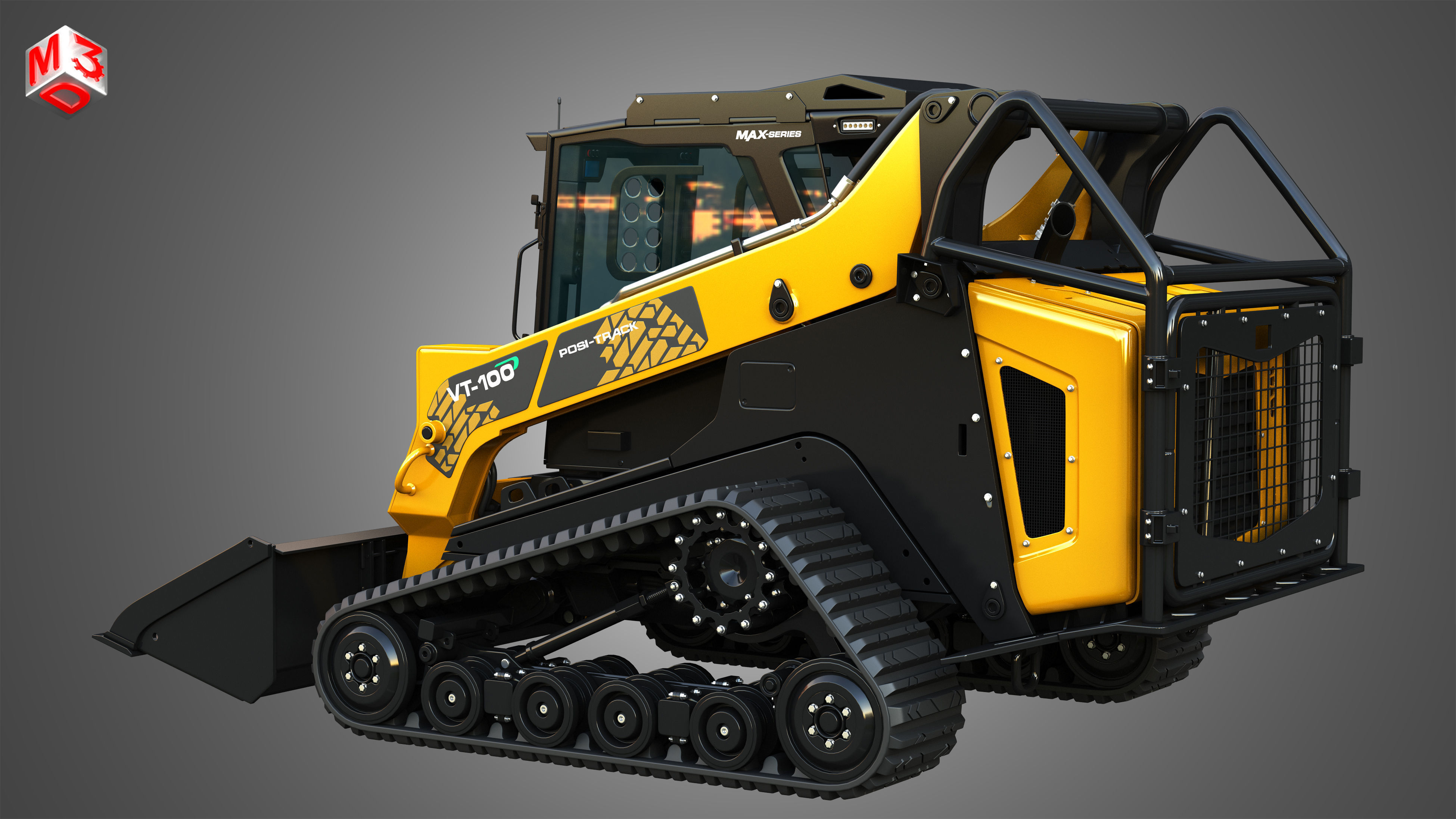 VT-100 Compact Track Loader with Forestry Package - Bucket 3D model_17