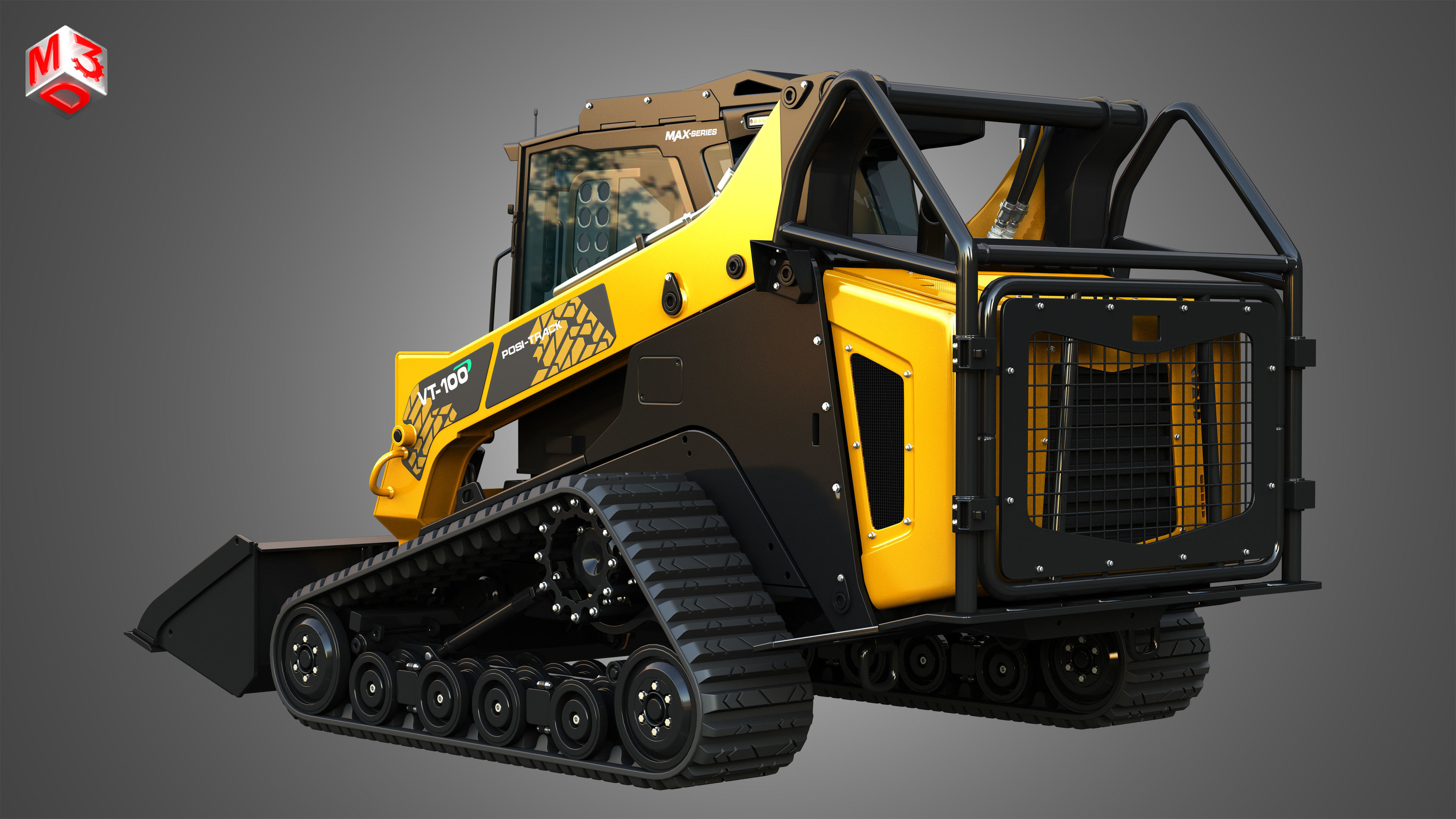 VT-100 Compact Track Loader with Forestry Package - Bucket 3D model_3