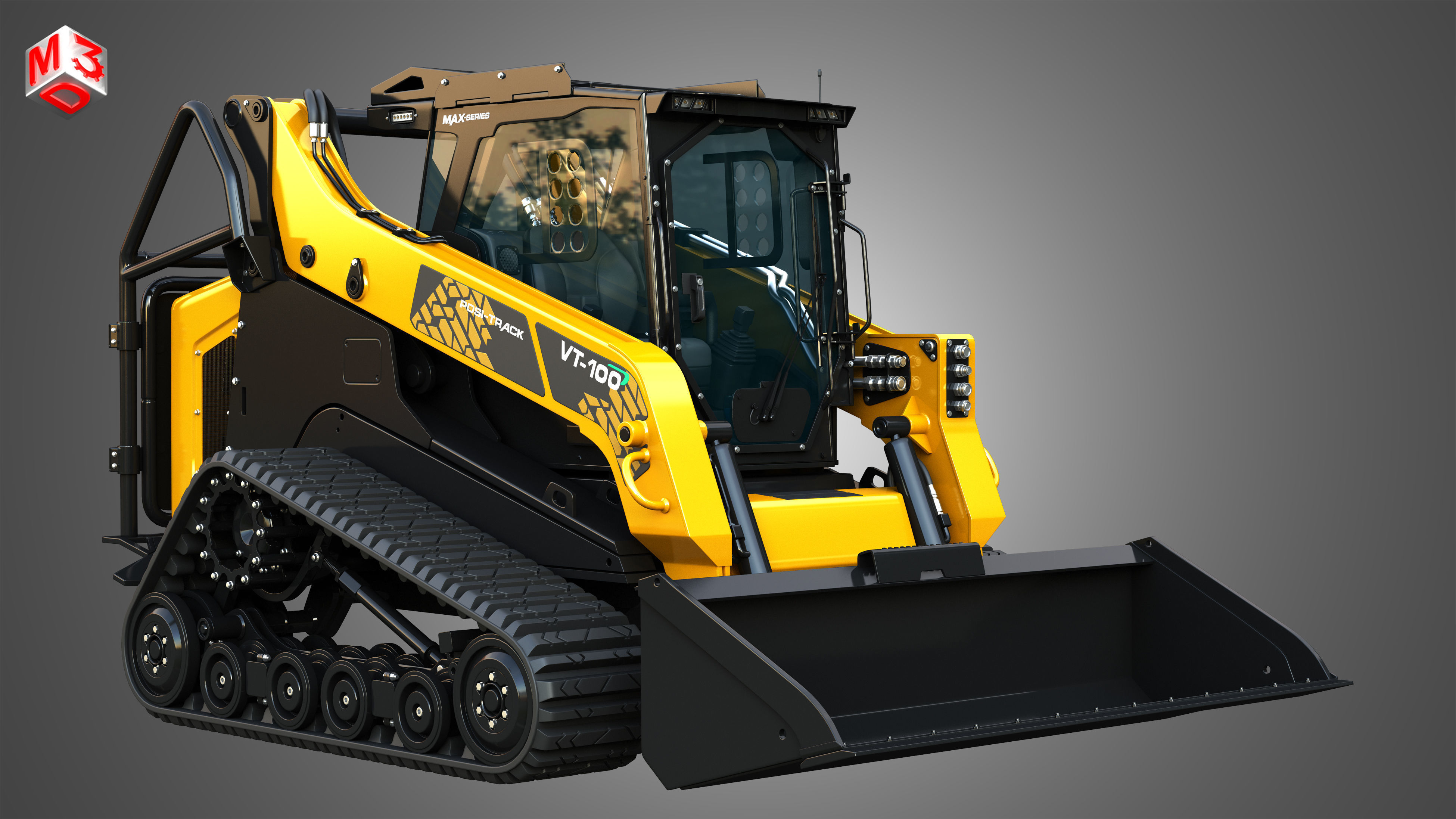 VT-100 Compact Track Loader with Forestry Package - Bucket 3D model_2