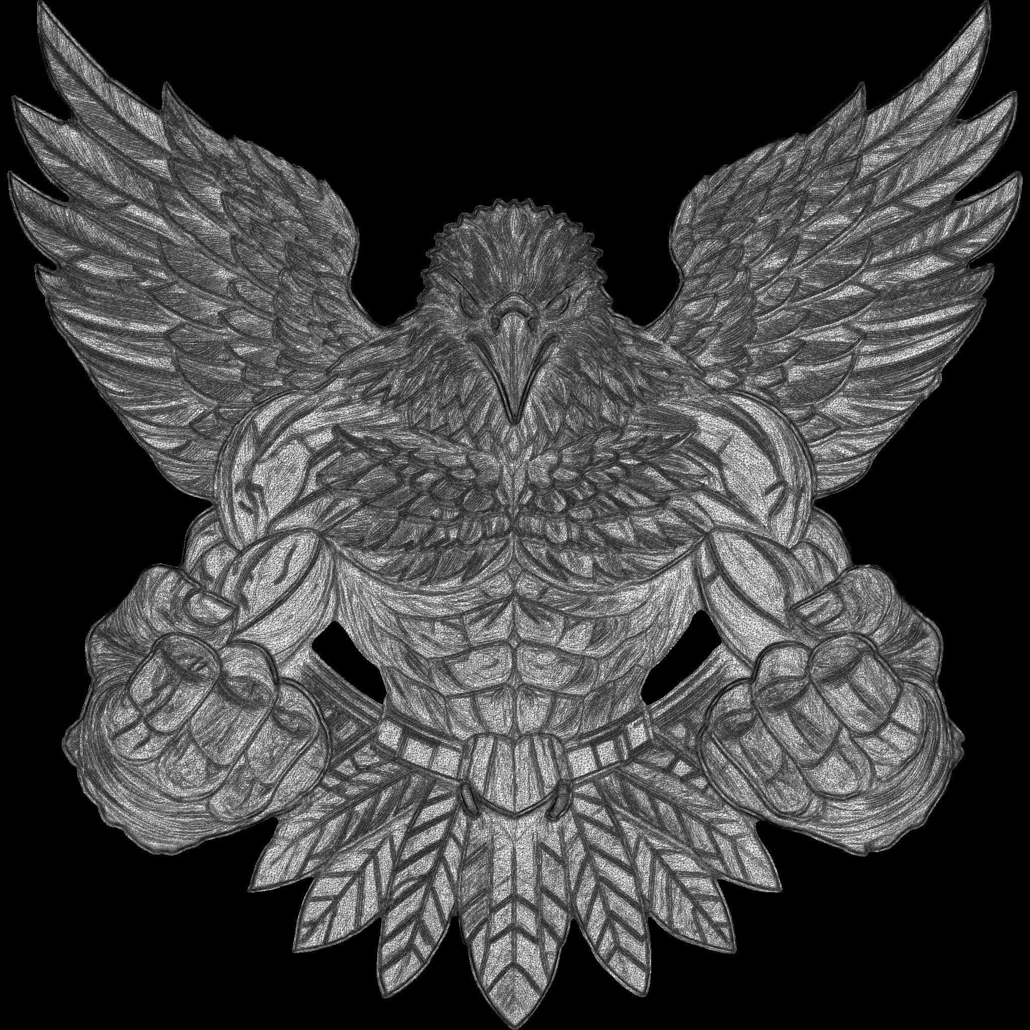Avenger Eagle STL file for 3d Printing or CNC 3D print model_15