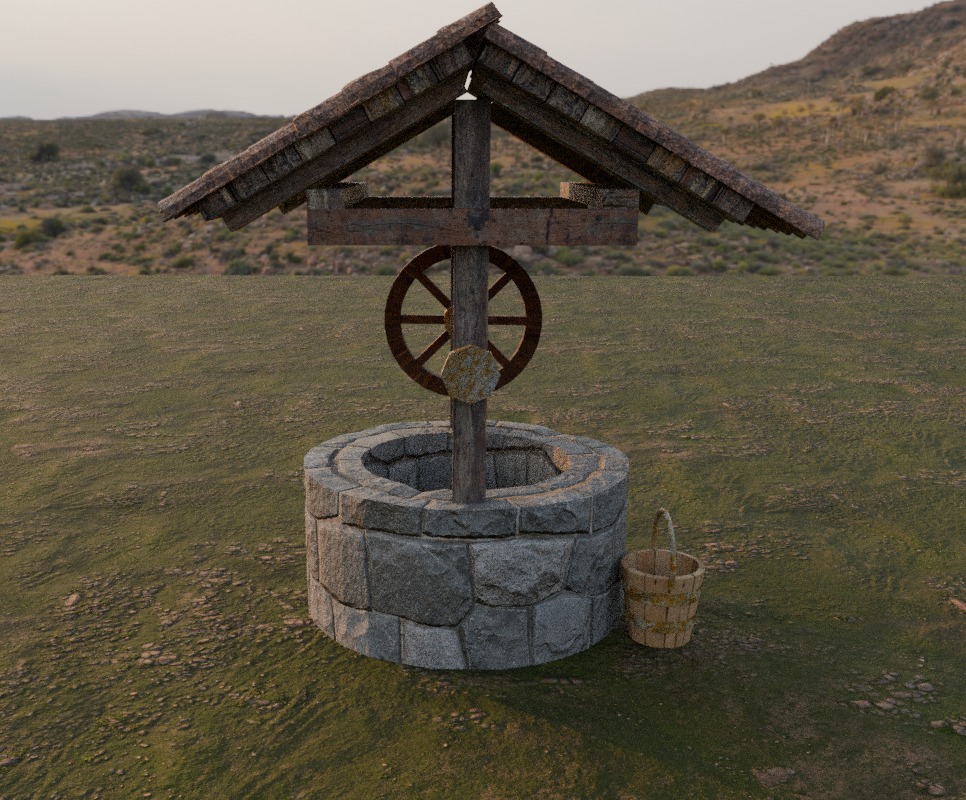 well game ready Low-poly 3D model_5