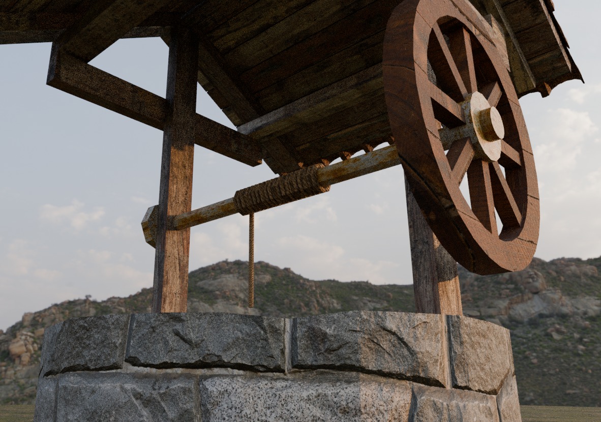 well game ready Low-poly 3D model_3