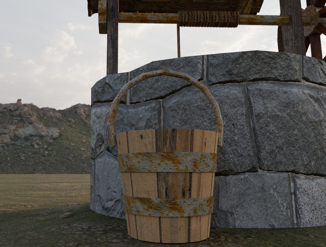 well game ready Low-poly 3D model_4