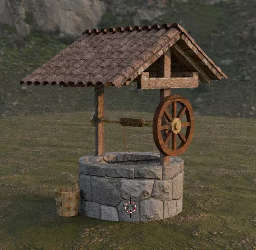 well game ready Low-poly 3D model_0