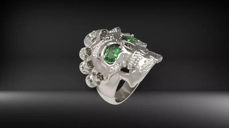Skull ring USA RING SIZES 8 9 10 11 12 13 14 3D print model