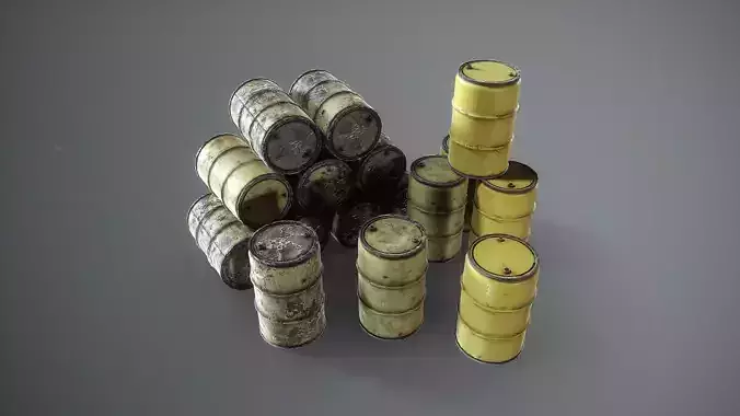 Warehouse Barrels - UE and UNITY - Game  Ready - Low Poly