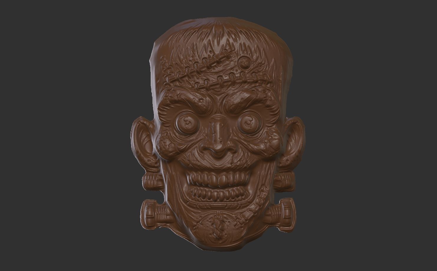 frankenstein head cnc 3D print model_11