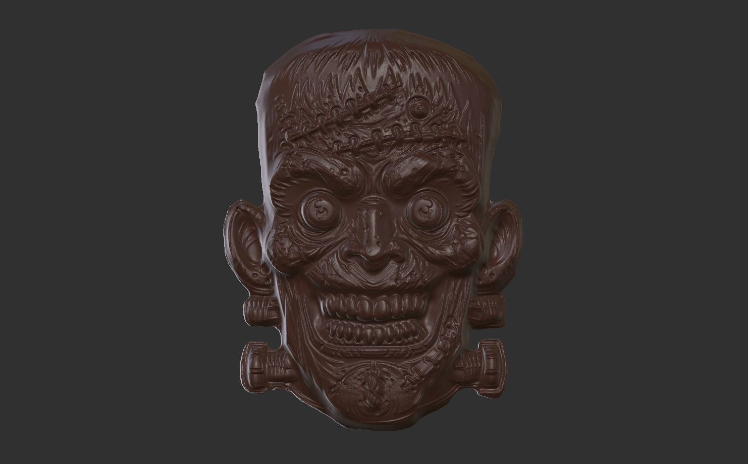 frankenstein head cnc 3D print model_8