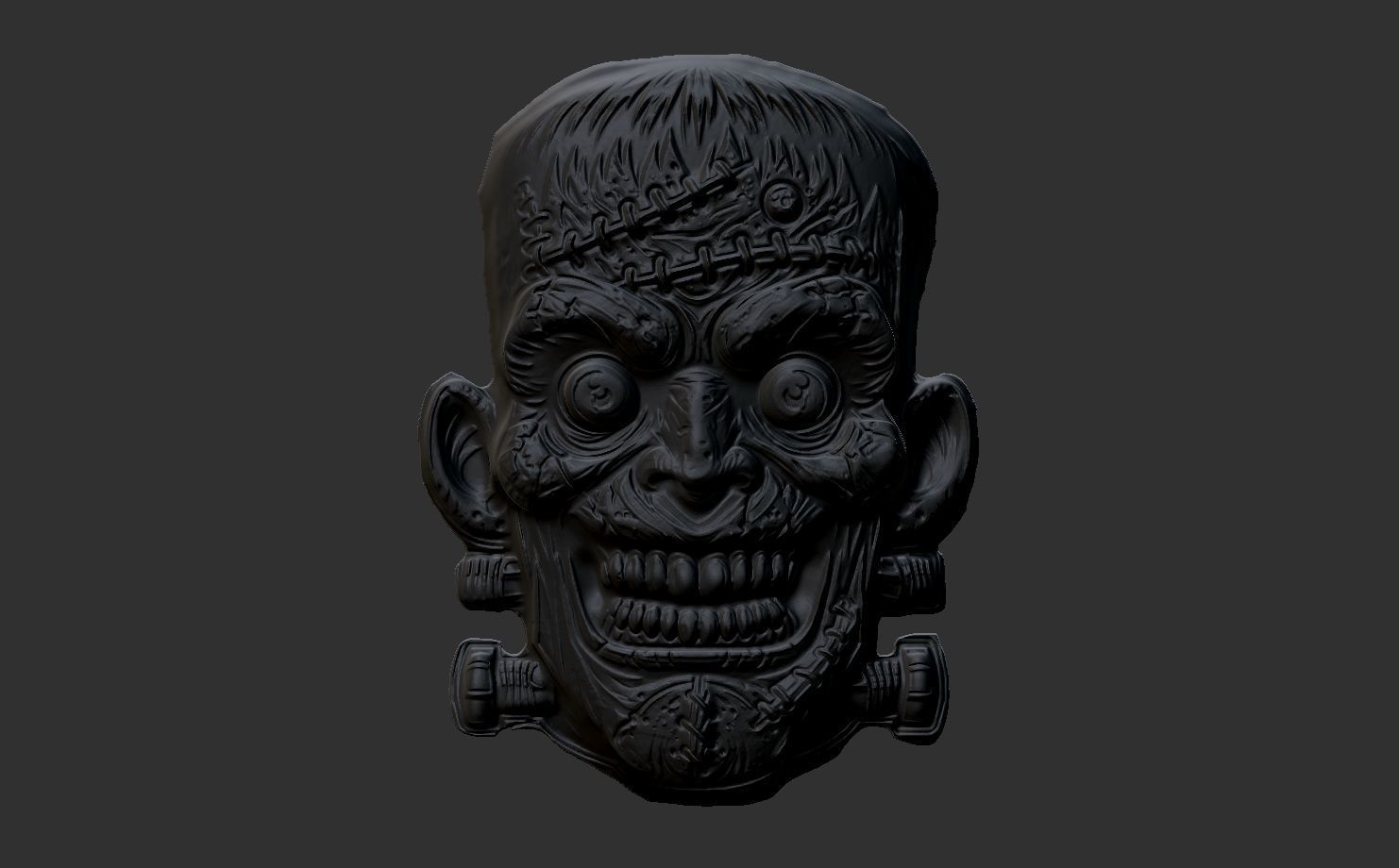 frankenstein head cnc 3D print model_12