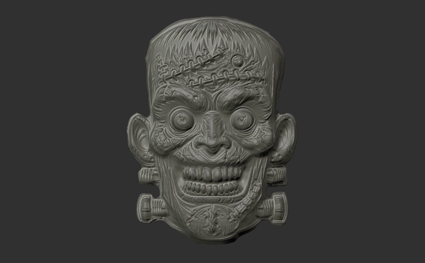 frankenstein head cnc 3D print model_10