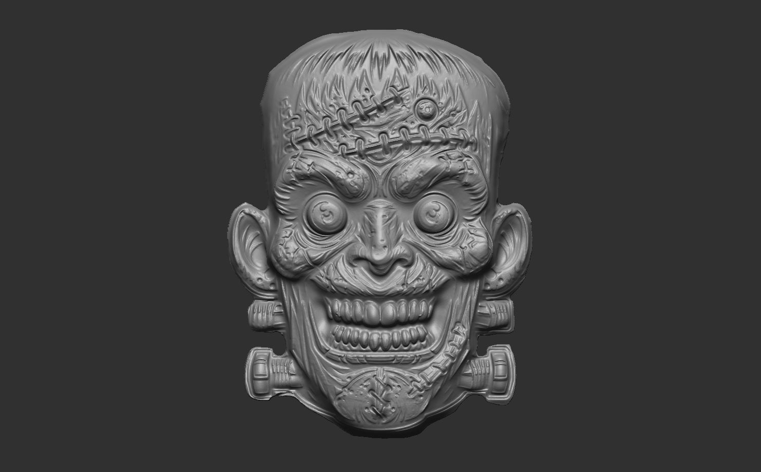 frankenstein head cnc 3D print model_4
