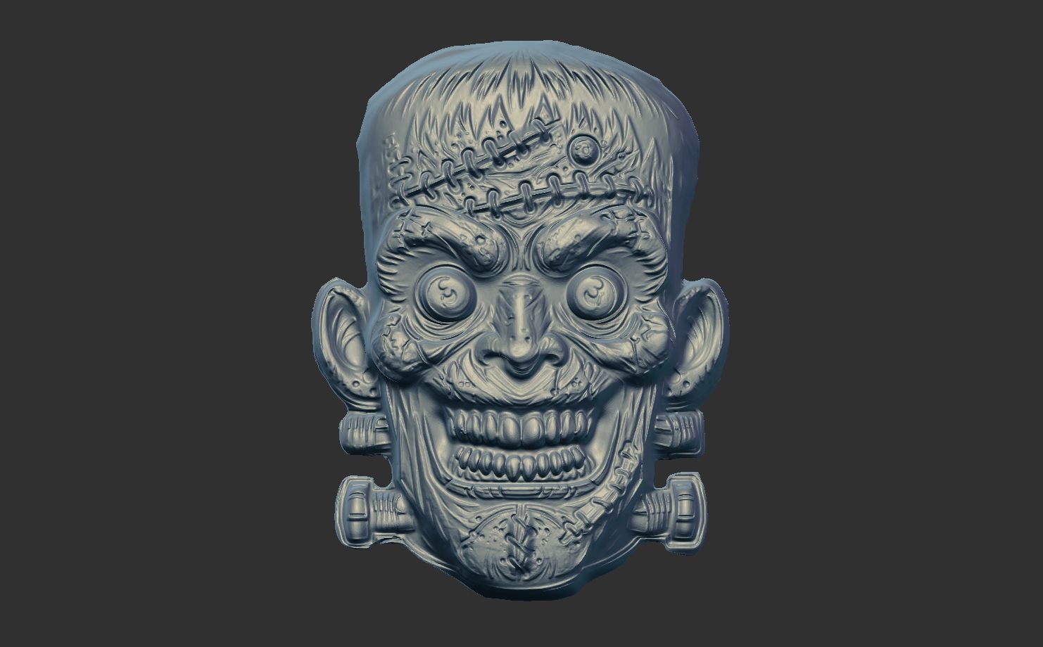frankenstein head cnc 3D print model_7