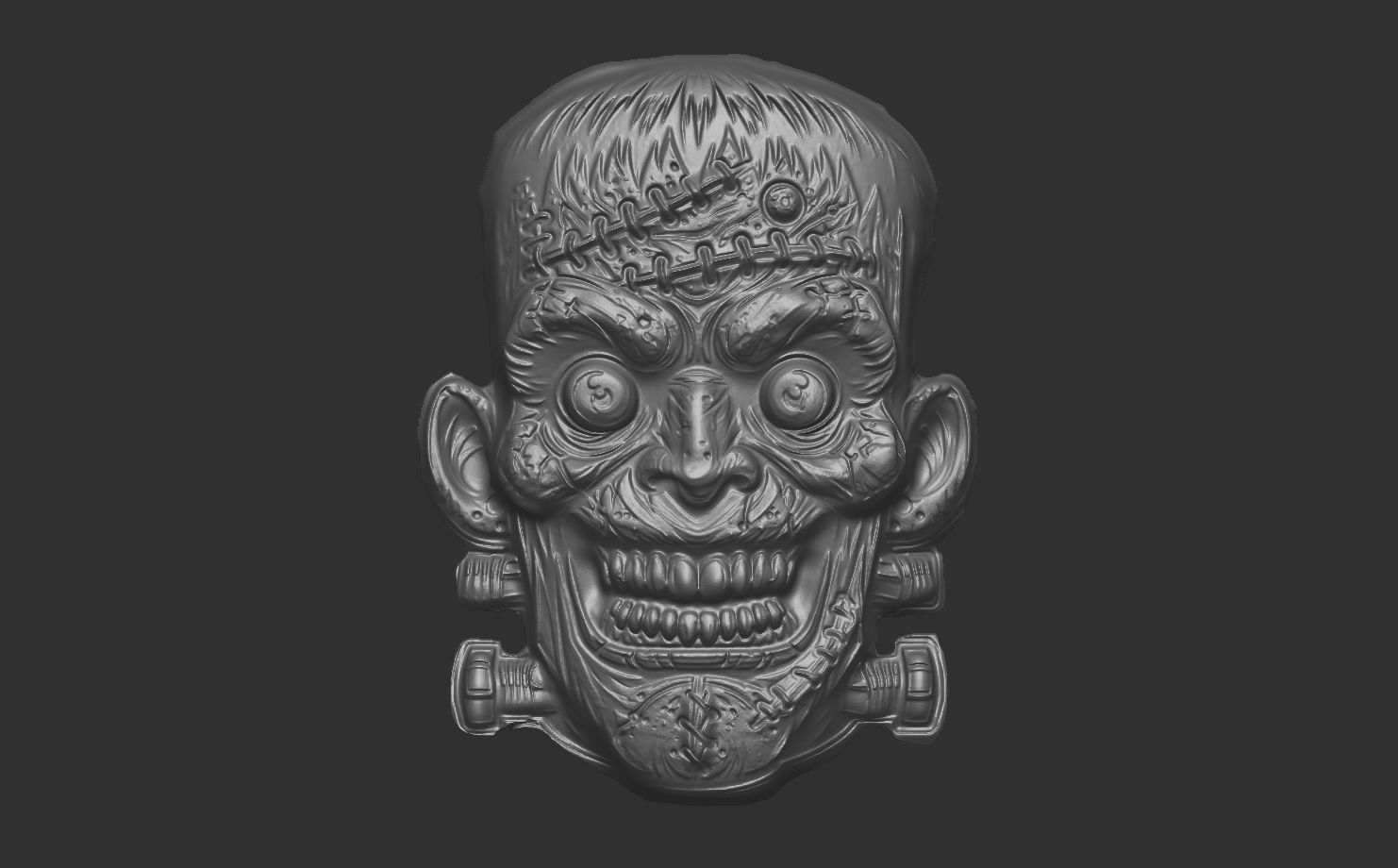 frankenstein head cnc 3D print model_3
