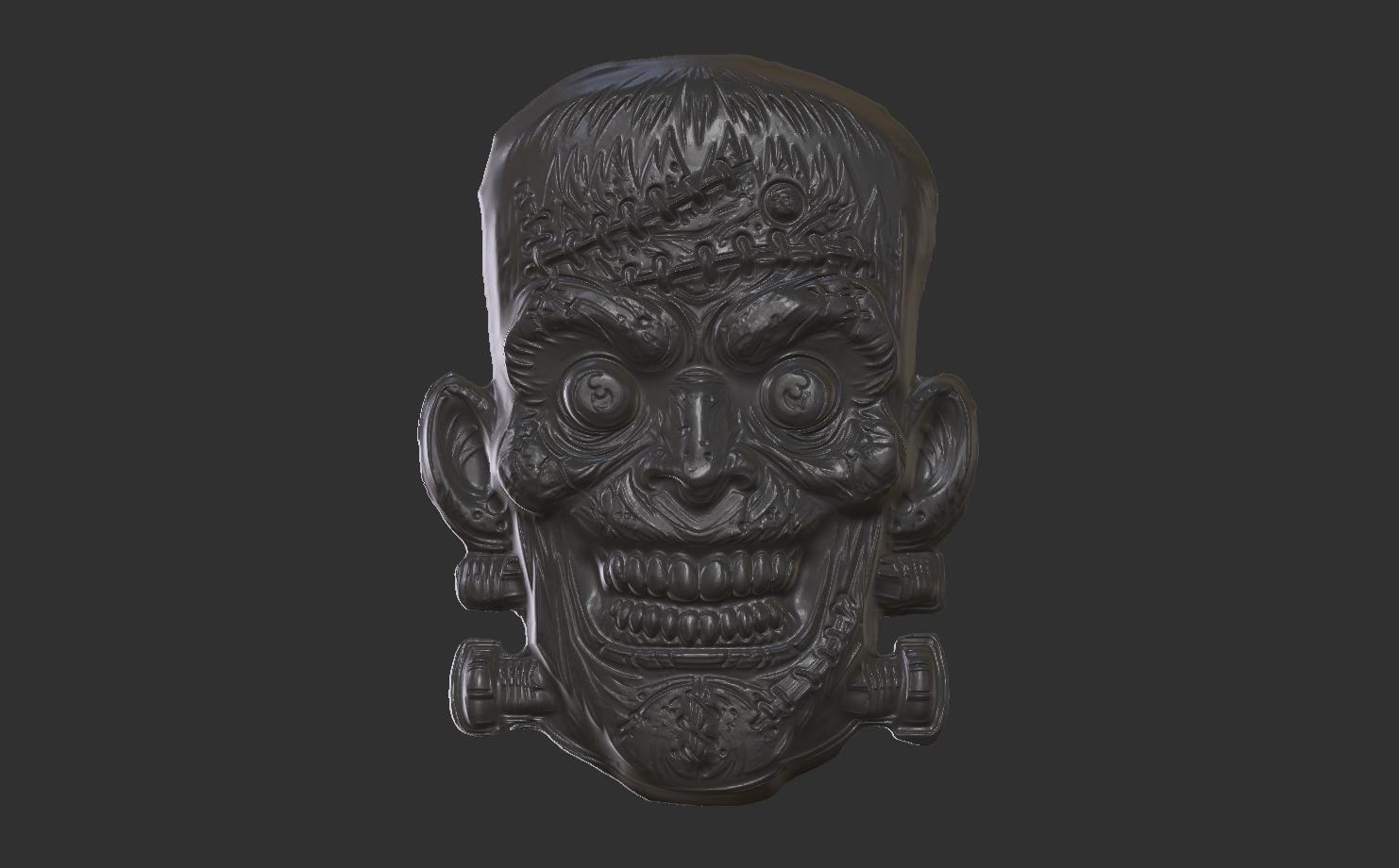 frankenstein head cnc 3D print model_13