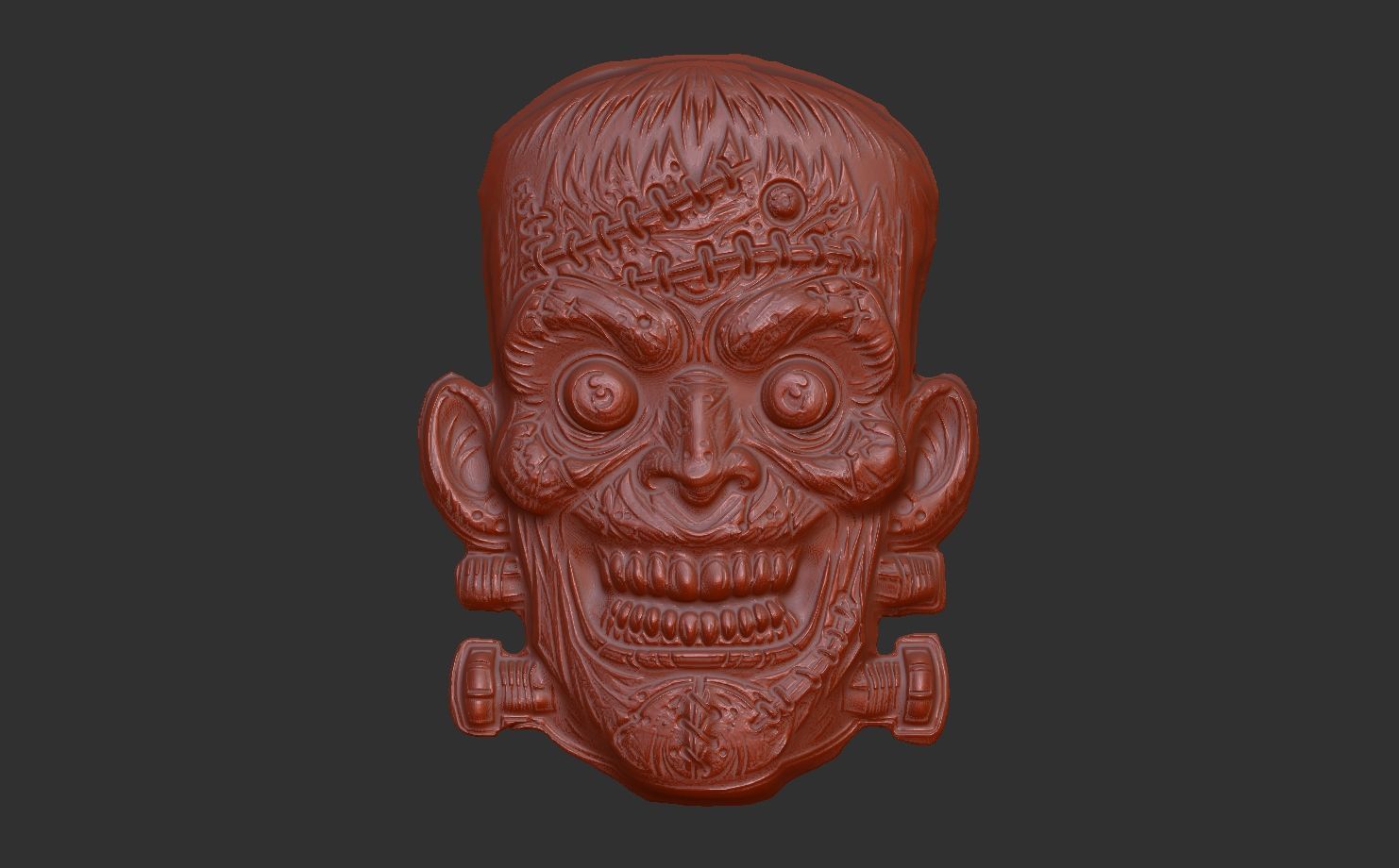 frankenstein head cnc 3D print model_14