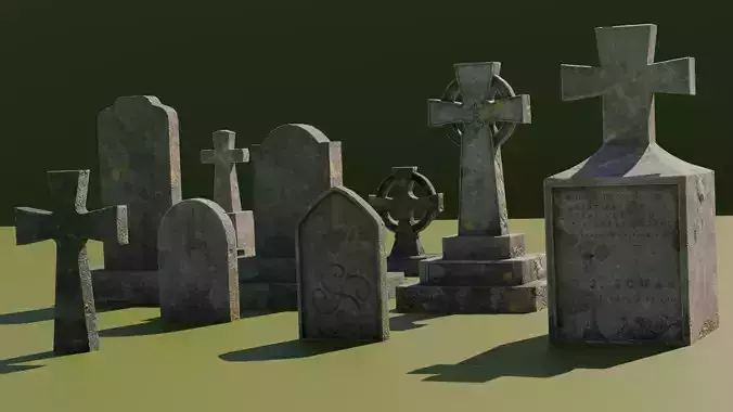 Gravestone Pack Free 3D model