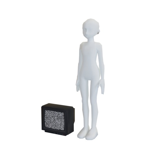 CRT TV Low-poly 3D model_3