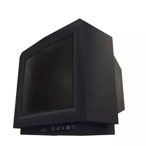 CRT TV Low-poly 3D model_0