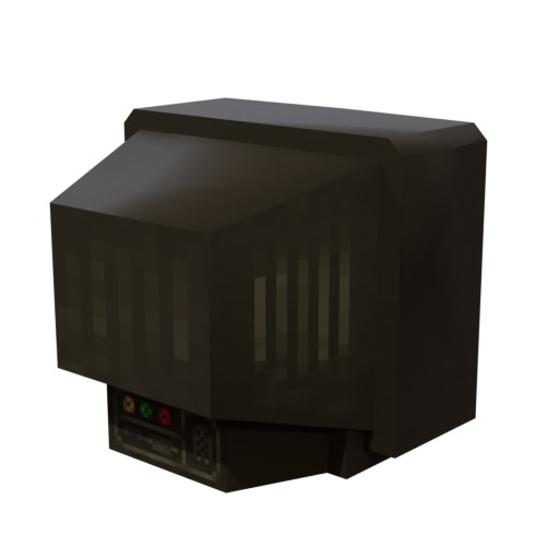 CRT TV Low-poly 3D model_1
