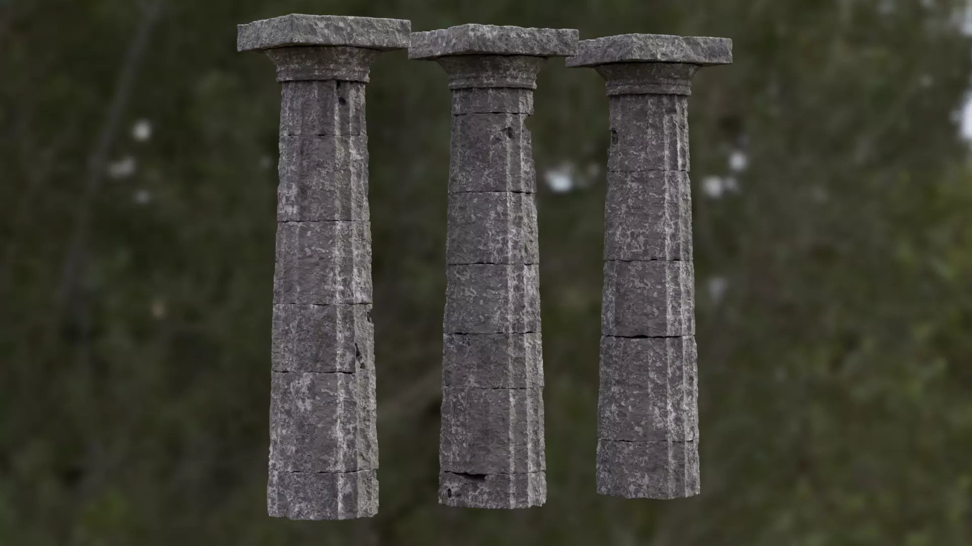 Ruin Pillars Scattering Kit Free 3D model