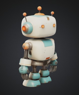 Retro robot 3D model_1