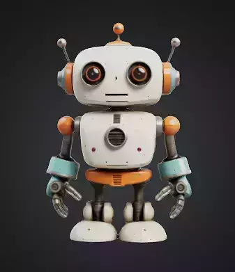 Retro robot 3D model