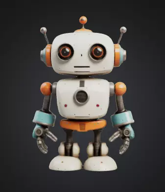Retro robot 3D model_0