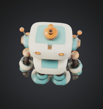 Retro robot 3D model_2