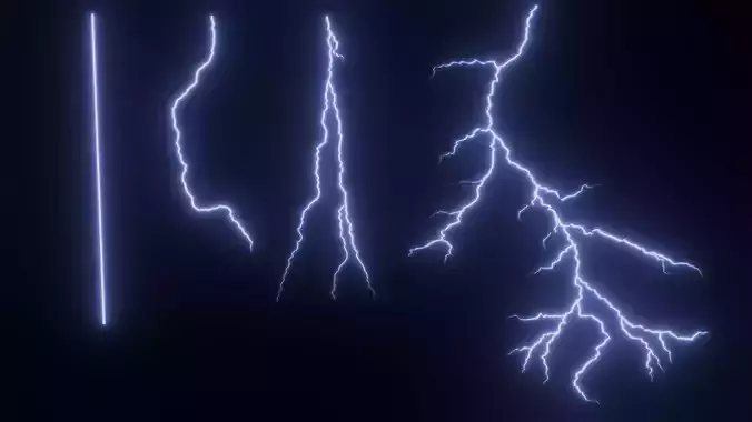 Lightning Rigged Animated Low-poly 3D model