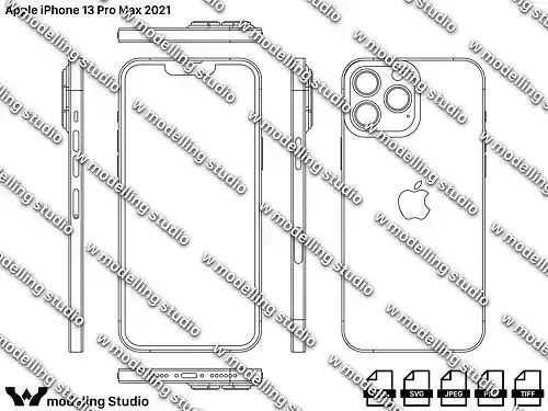 Apple iPhone 13 Pro Max 2021 blueprint