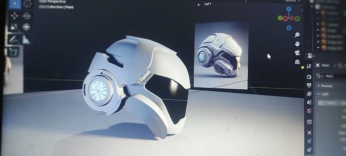 3d helmet modelling for a game character 3D print model