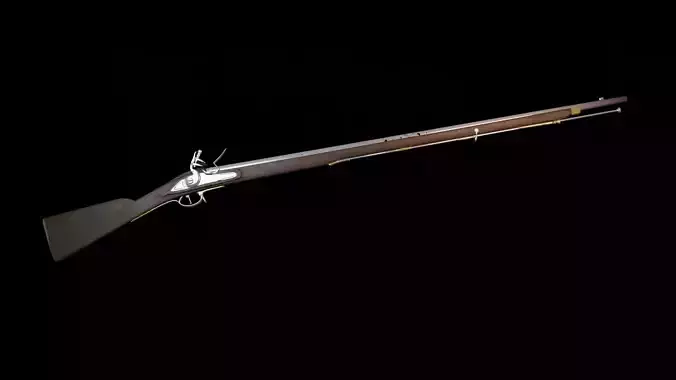 Brown Bess Musket Low-poly 3D model